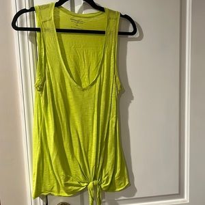 Express Tie Front Easy Tank medium lime green